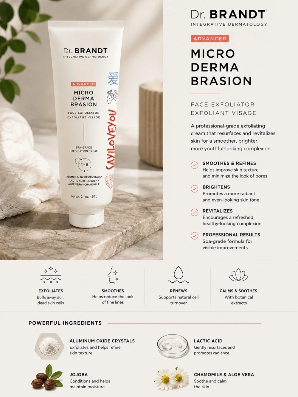 Dr. Brandt Advanced Microdermabrasion Face Exfoliator 2.1 oz Brand New